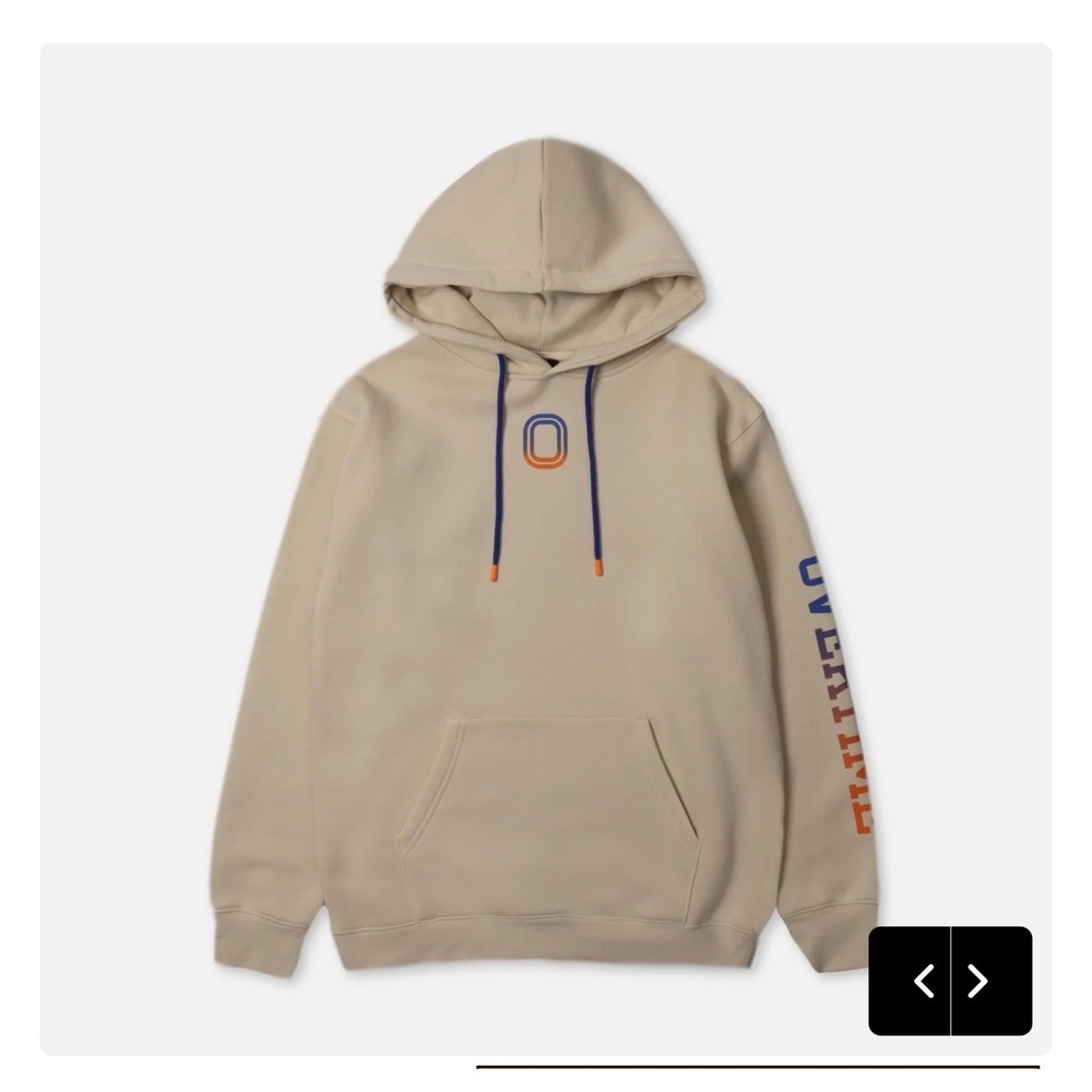 Overtime Pullover Hoodie Black Gradient Logo Sleeve Graphic Mens Small